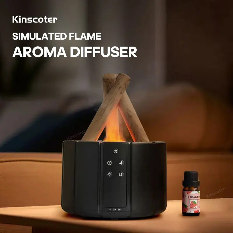 Simulated Flame Aroma Diffuser Heater + Humidifier