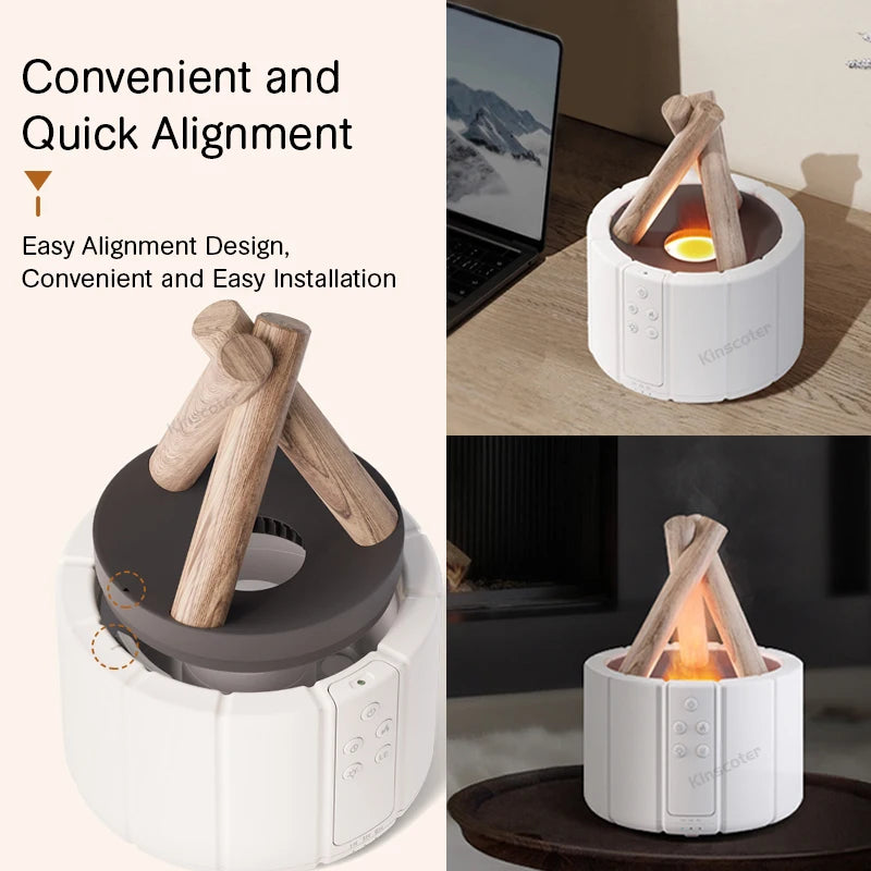 Simulated Flame Aroma Diffuser Heater + Humidifier